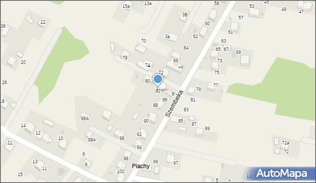 Młoszowa, Szembeka, 82, mapa Młoszowa