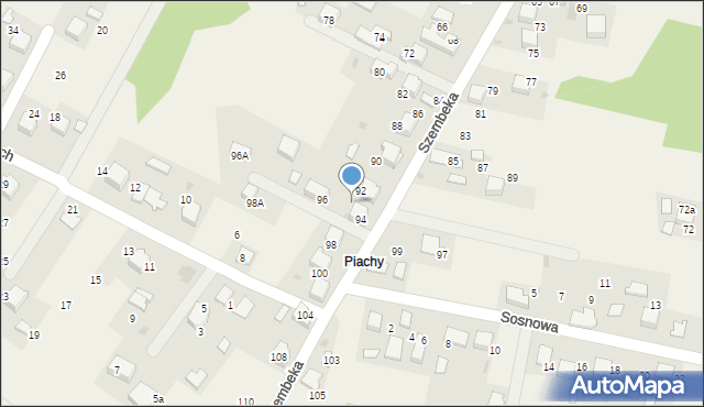 Młoszowa, Szembeka, 92a, mapa Młoszowa