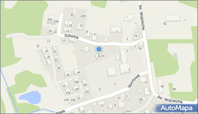 Modlnica, Szkolna, 5, mapa Modlnica