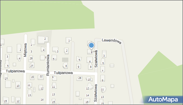 Modrzyca, Szałwiowa, 4, mapa Modrzyca