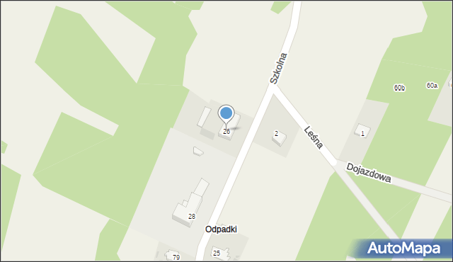 Modzerowo, Szkolna, 26, mapa Modzerowo