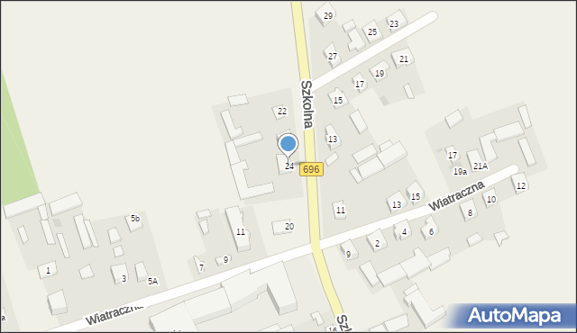Mokobody, Szkolna, 24, mapa Mokobody