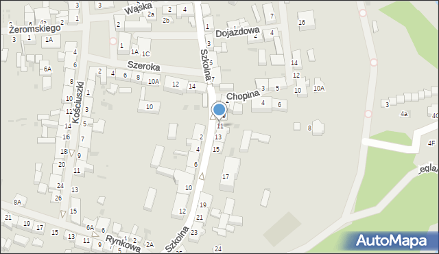 Moryń, Szkolna, 11, mapa Moryń