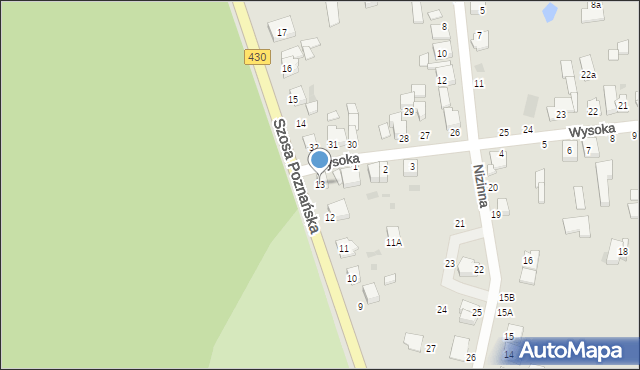 Mosina, Szosa Poznańska, 13, mapa Mosina