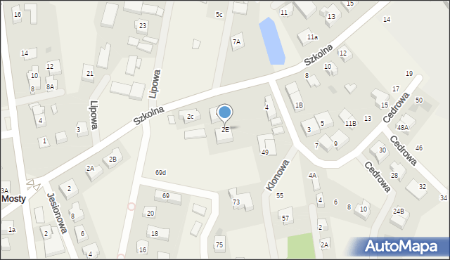 Mosty, Szkolna, 2E, mapa Mosty