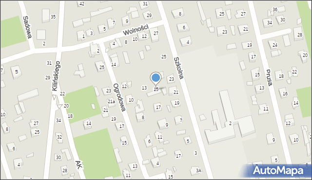 Mrozy, Szkolna, 15, mapa Mrozy