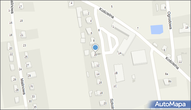 Mścice, Szkolna, 10, mapa Mścice