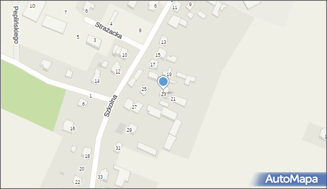 Mściszewice, Szkolna, 23, mapa Mściszewice