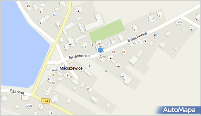 Mściszewice, Szlachecka, 12, mapa Mściszewice