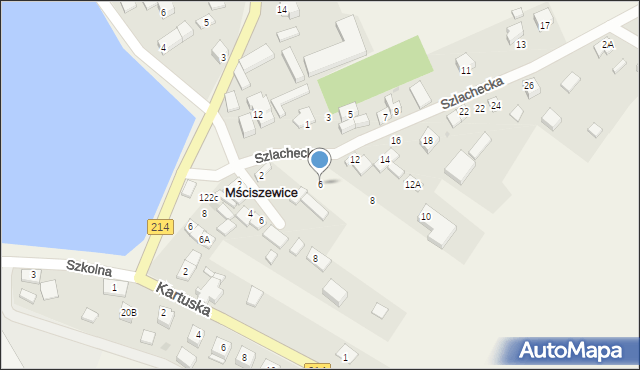Mściszewice, Szlachecka, 6, mapa Mściszewice