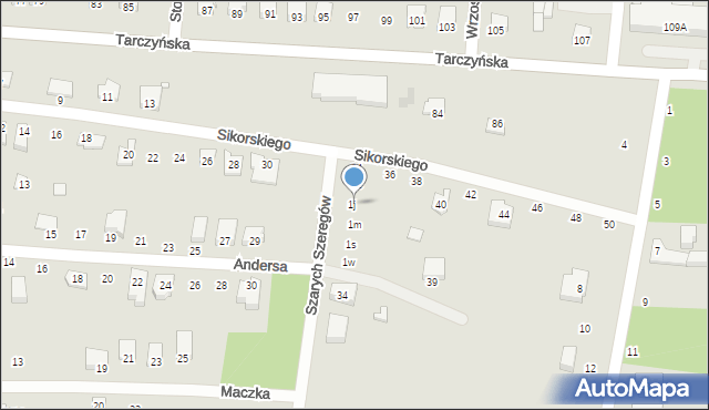 Mszczonów, Szarych Szeregów, 1j, mapa Mszczonów