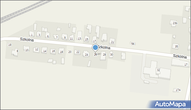 Mysłaków, Szkolna, 26, mapa Mysłaków