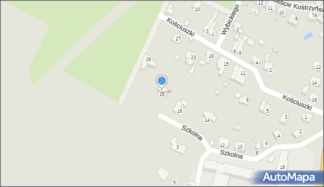 Myślibórz, Szkolna, 18, mapa Myślibórz