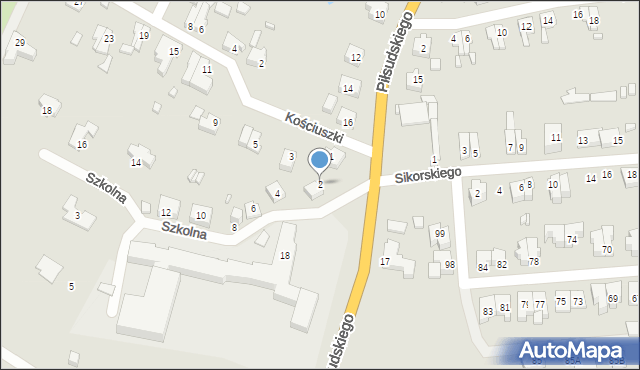 Myślibórz, Szkolna, 2, mapa Myślibórz