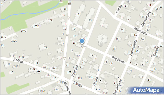 Myszków, Szeroka, 5, mapa Myszków