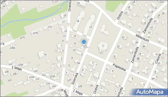 Myszków, Szeroka, 9, mapa Myszków