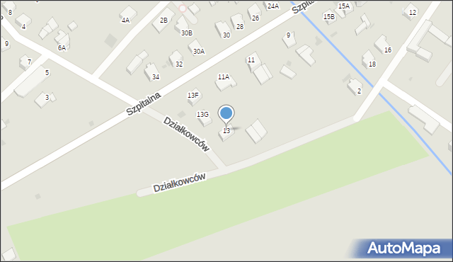 Myszków, Szpitalna, 13, mapa Myszków