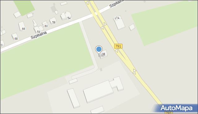 Myszków, Szpitalna, 43, mapa Myszków