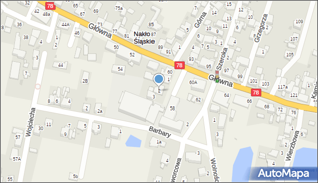 Nakło Śląskie, Szkolna, 2, mapa Nakło Śląskie