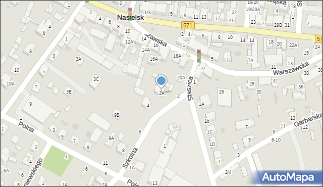 Nasielsk, Szkolna, 2A, mapa Nasielsk