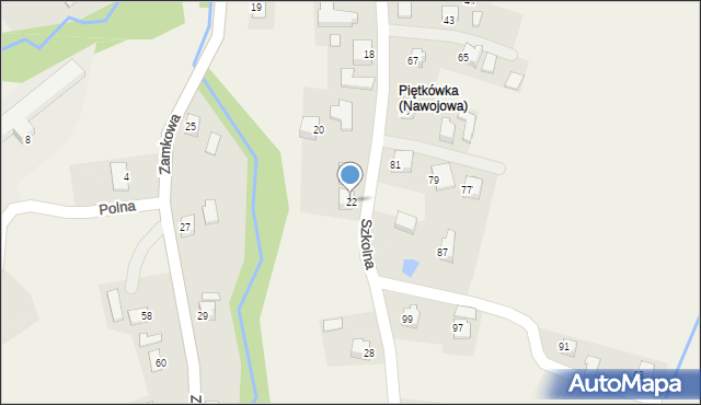 Nawojowa, Szkolna, 22, mapa Nawojowa