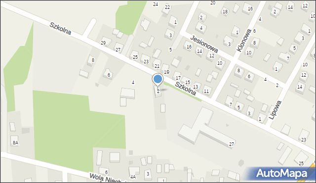 Niechcice, Szkolna, 2, mapa Niechcice