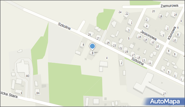 Niechcice, Szkolna, 6, mapa Niechcice