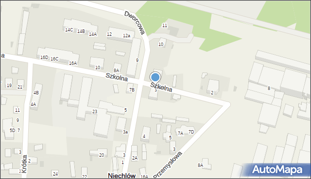 Niechlów, Szkolna, 3, mapa Niechlów