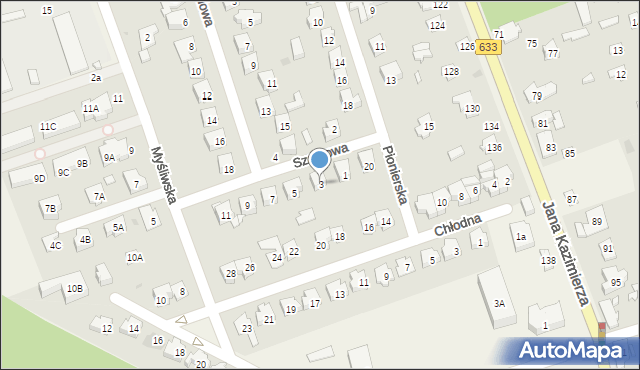 Nieporęt, Szafirowa, 3, mapa Nieporęt