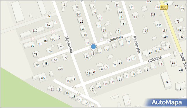 Nieporęt, Szafirowa, 9, mapa Nieporęt