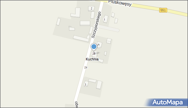Nowa Chełmża, Szczypiorskiego, 1B, mapa Nowa Chełmża