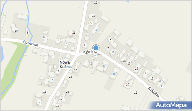 Nowa Kuźnia, Szkolna, 4, mapa Nowa Kuźnia