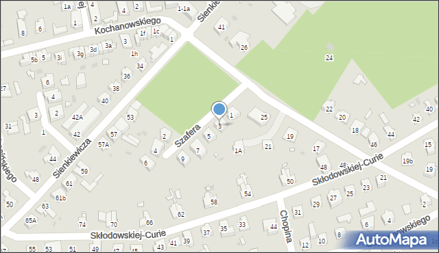 Nowa Sól, Szafera Władysława, prof., 3, mapa Nowa Sól