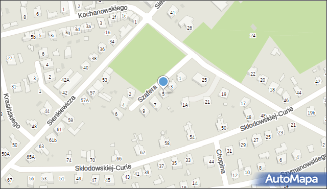 Nowa Sól, Szafera Władysława, prof., 5, mapa Nowa Sól