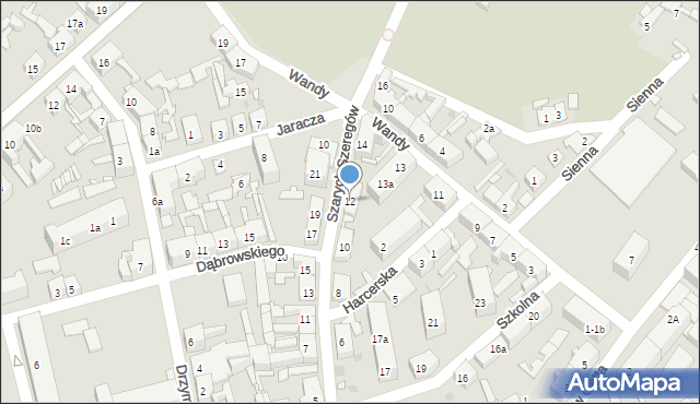 Nowa Sól, Szarych Szeregów, 12, mapa Nowa Sól