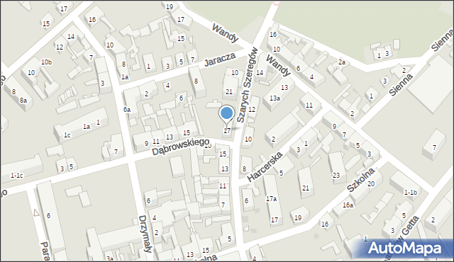 Nowa Sól, Szarych Szeregów, 17, mapa Nowa Sól