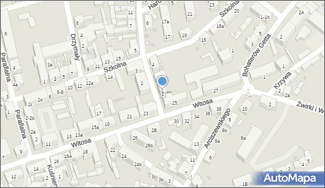 Nowa Sól, Szarych Szeregów, 2, mapa Nowa Sól