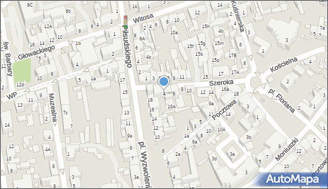 Nowa Sól, Szeroka, 4, mapa Nowa Sól