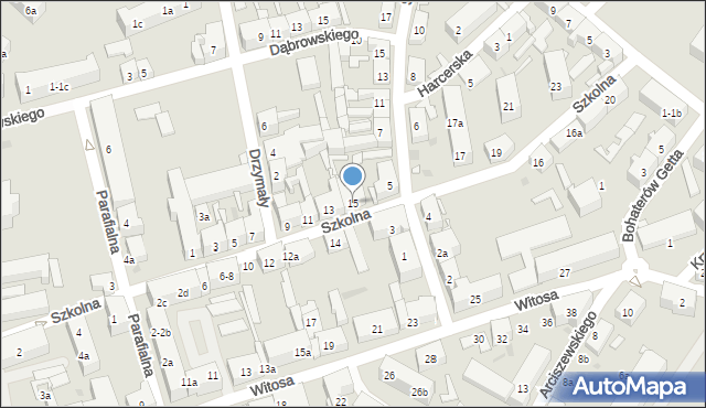 Nowa Sól, Szkolna, 15, mapa Nowa Sól