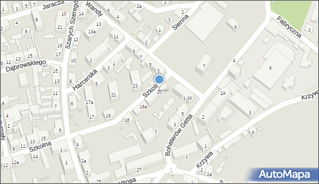 Nowa Sól, Szkolna, 20, mapa Nowa Sól