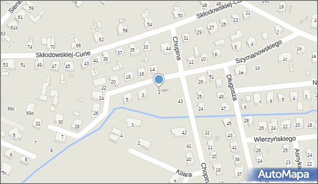 Nowa Sól, Szymanowskiego Karola, 1, mapa Nowa Sól