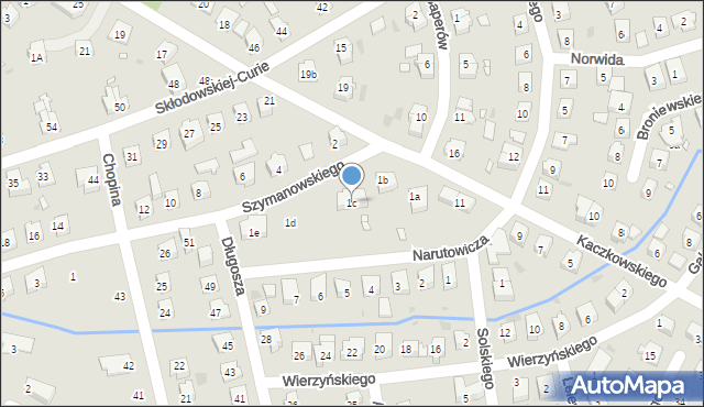 Nowa Sól, Szymanowskiego Karola, 1c, mapa Nowa Sól