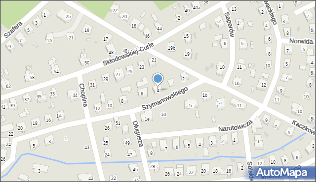 Nowa Sól, Szymanowskiego Karola, 4, mapa Nowa Sól