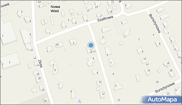 Nowa Wieś, Szmaragdowa, 4, mapa Nowa Wieś