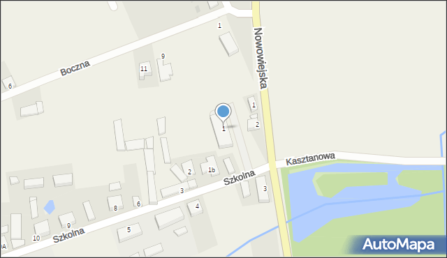 Nowa Wieś, Szkolna, 1, mapa Nowa Wieś