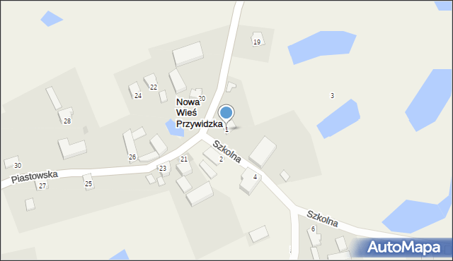 Nowa Wieś Przywidzka, Szkolna, 1, mapa Nowa Wieś Przywidzka