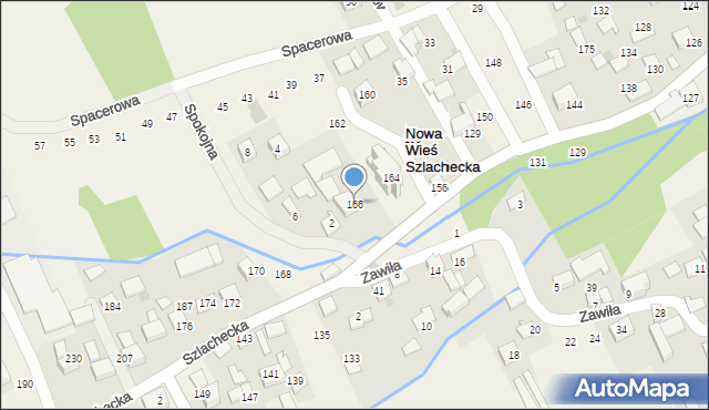 Nowa Wieś Szlachecka, Szlachecka, 166, mapa Nowa Wieś Szlachecka