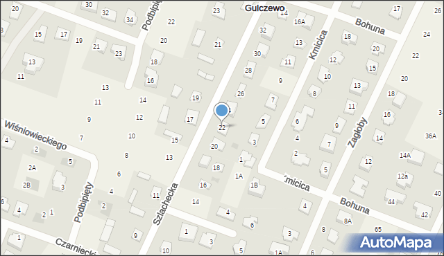 Nowe Gulczewo, Szlachecka, 22, mapa Nowe Gulczewo