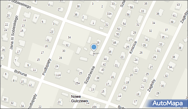Nowe Gulczewo, Szlachecka, 27, mapa Nowe Gulczewo