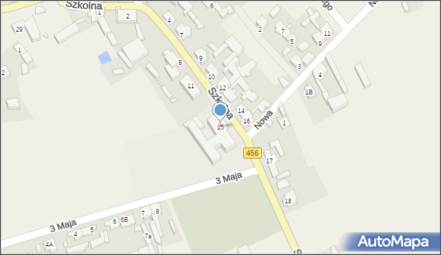 Nowe Kramsko, Szkolna, 15, mapa Nowe Kramsko